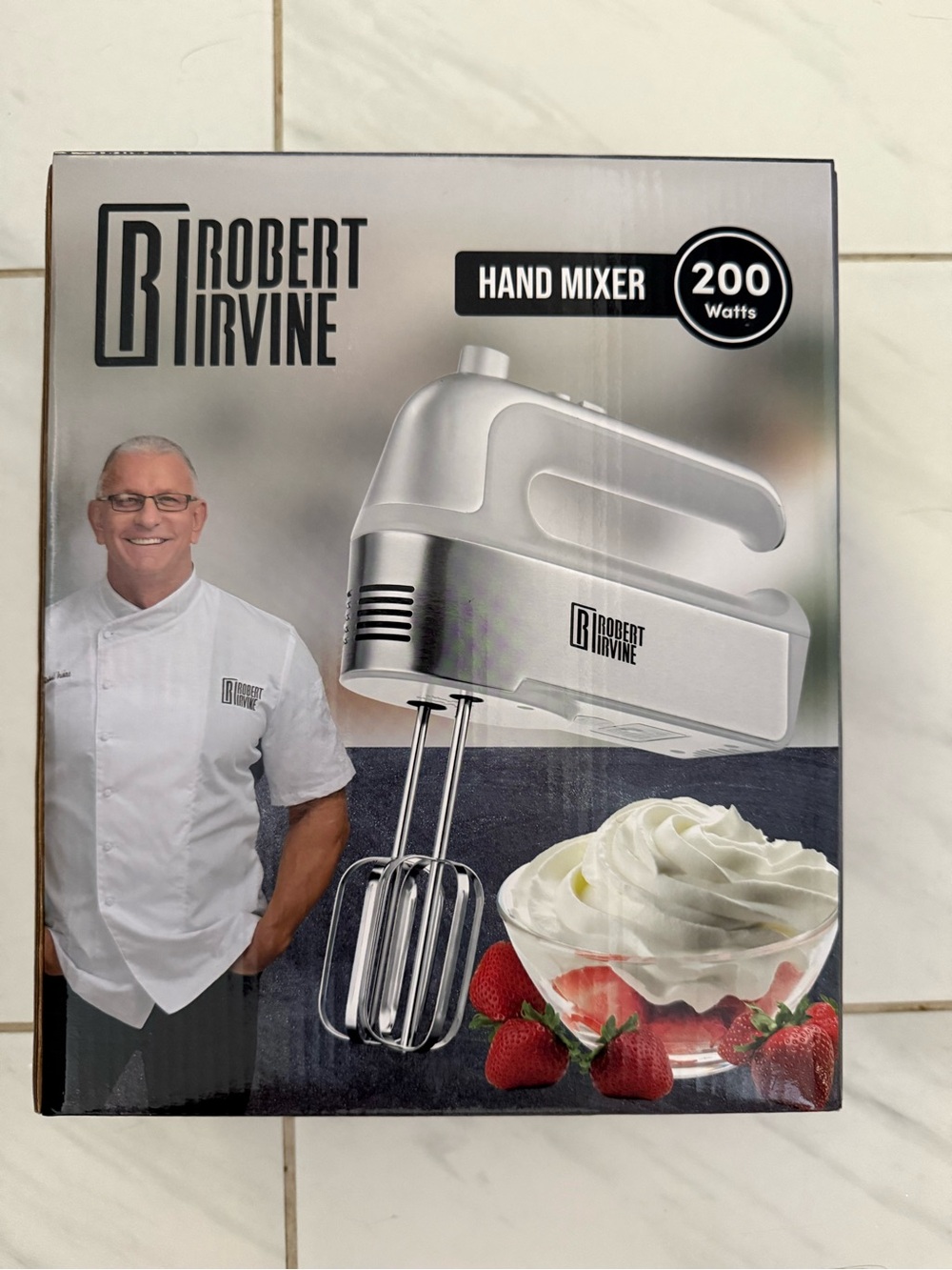 Robert Irvine : Silver Hand Mixer - 200W NWOT